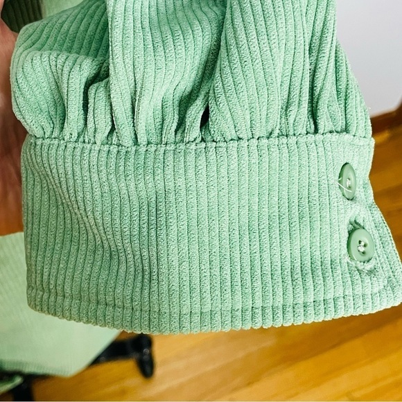 PrettyLittleThing Green Cord Shirt Dress- NWT- Size 6 - Picture 9 of 13